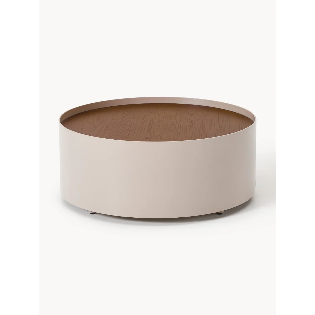 Round Wooden Coffee Table Loran with Drawer – image 2