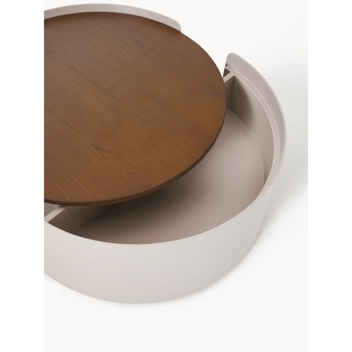 Round Wooden Coffee Table Loran with Drawer – image 4