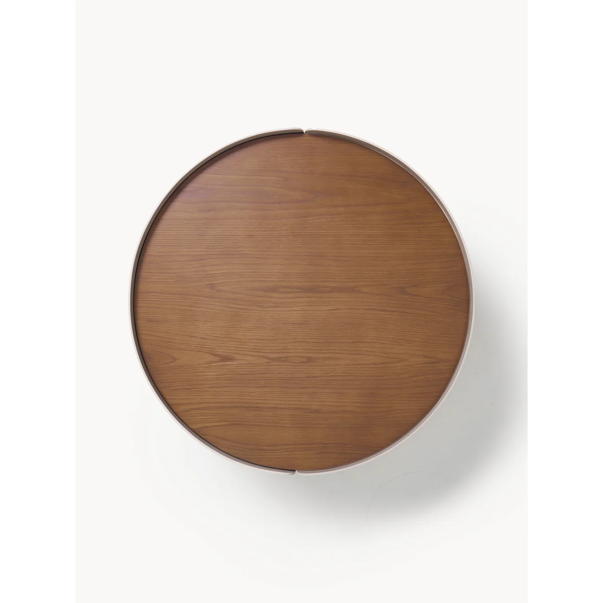 Round Wooden Coffee Table Loran with Drawer – image 5