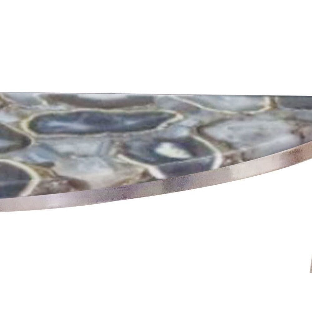 Meso Agate Curved Half Moon Console Table – image 2