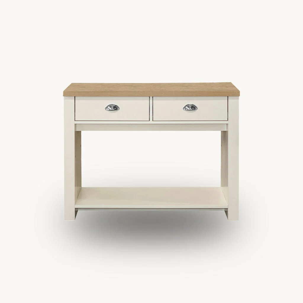 Burwick 2 Drawer Console Table, Cream – image 3