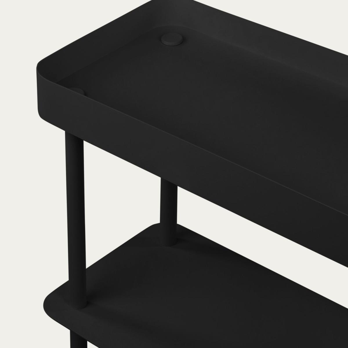 Vulcano Black Nolle Console 3-tier with Wheels – image 2