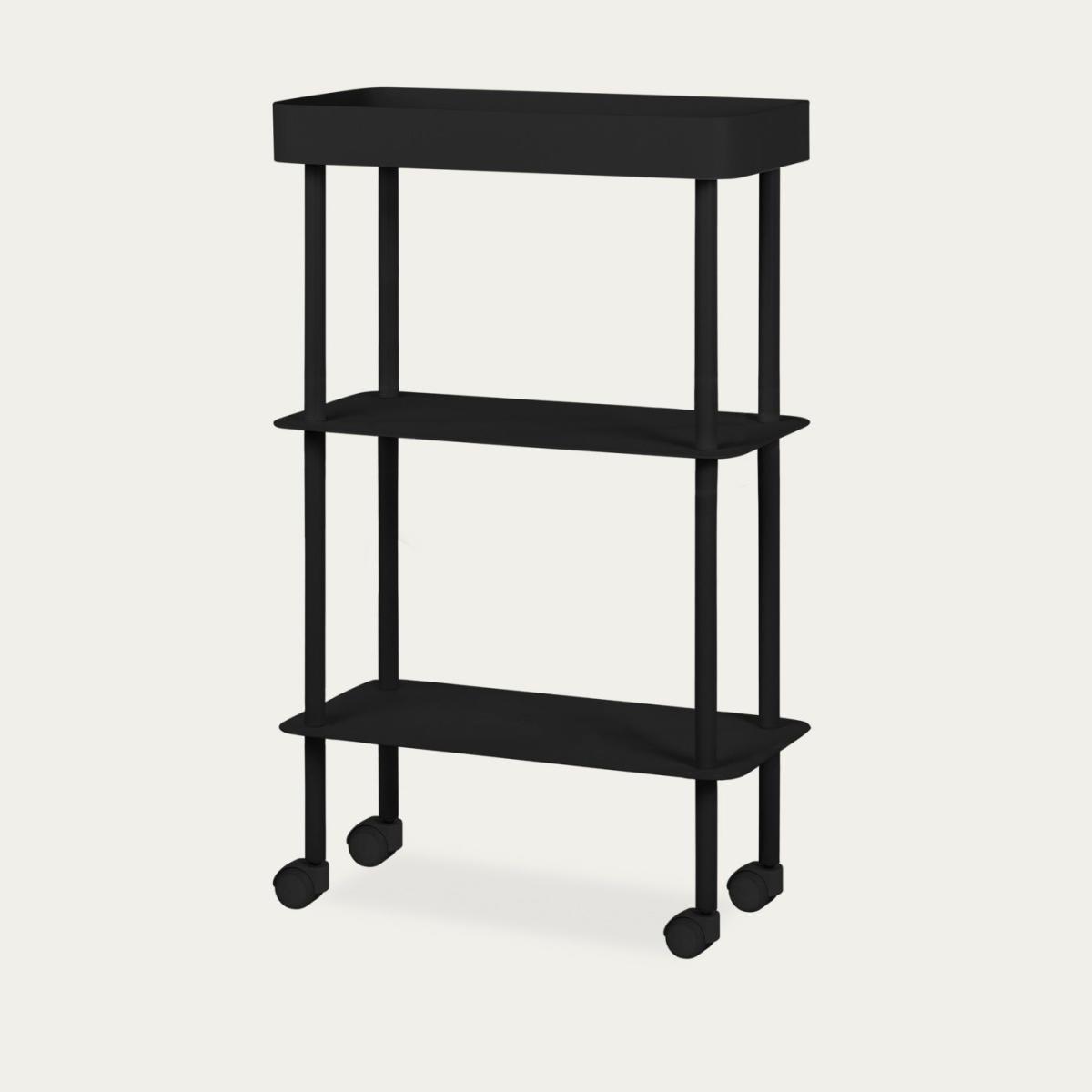 Vulcano Black Nolle Console 3-tier with Wheels – image 3