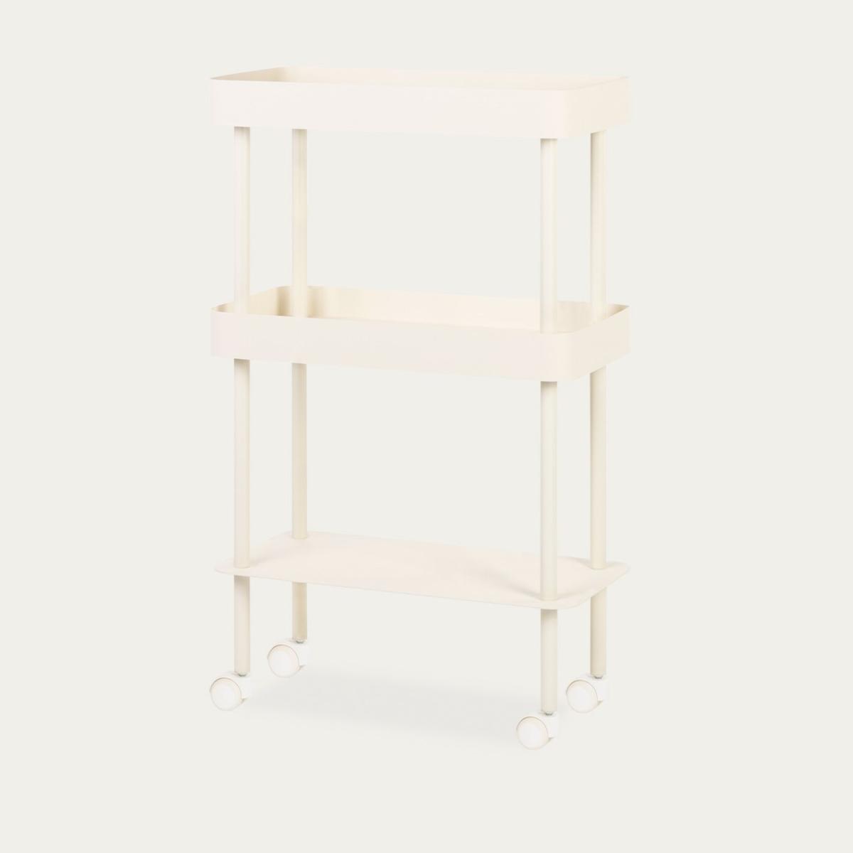Piazza Beige Nolle Console 3-tier with Wheels – image 1