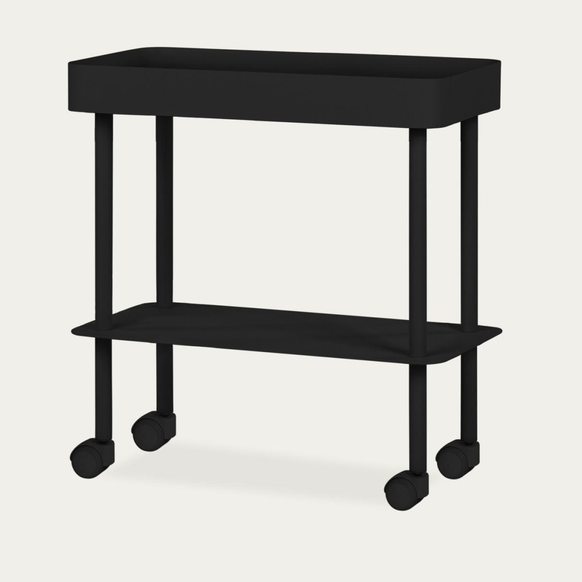 Vulcano Black Nolle Console 2-tier with Wheels – image 2