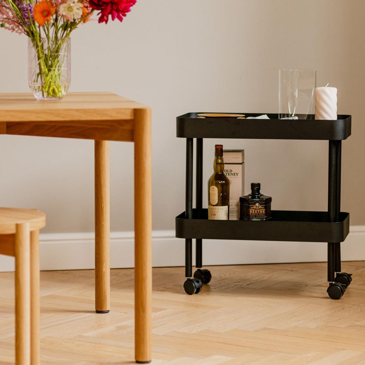 Vulcano Black Nolle Console 2-tier with Wheels – image 4