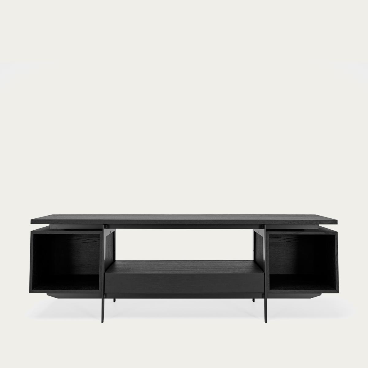 European Black Stained Oak CONTE Vinyl Console