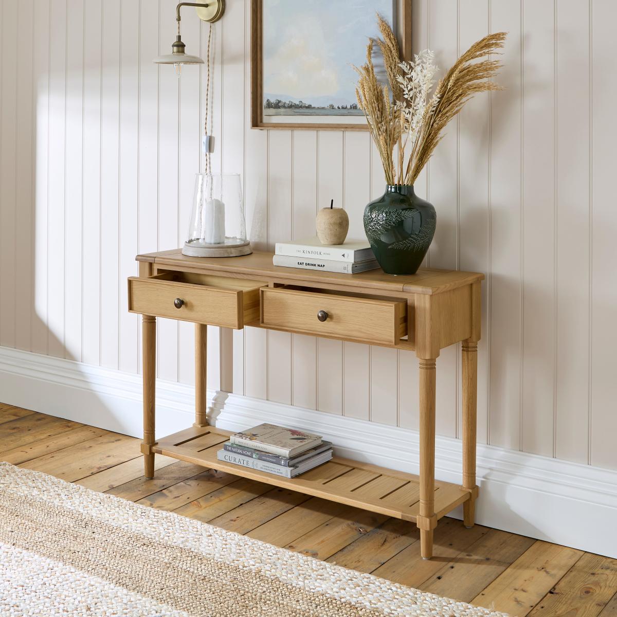 Churchgate Walcote Console Table, Oak Oak – image 3