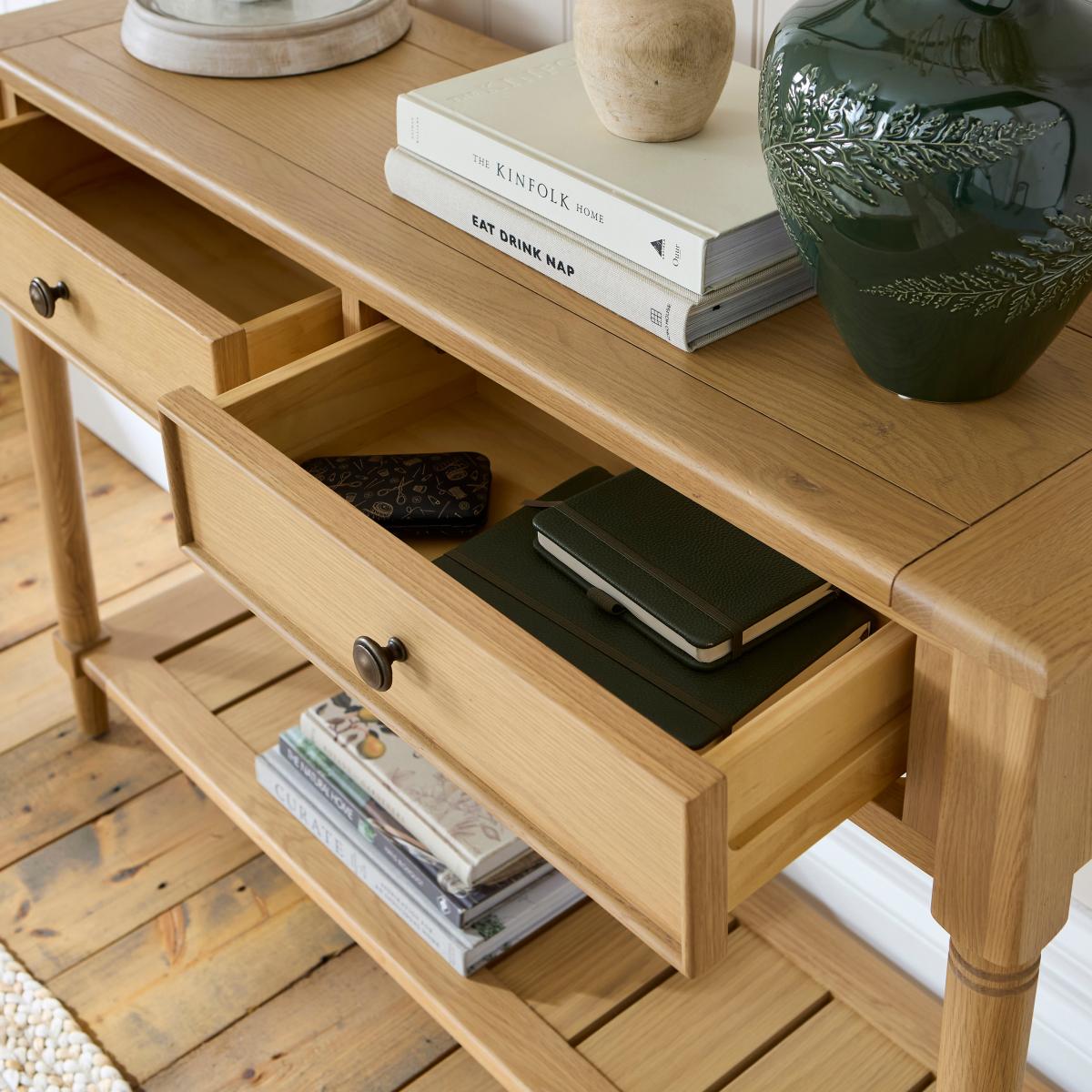 Churchgate Walcote Console Table, Oak Oak – image 4