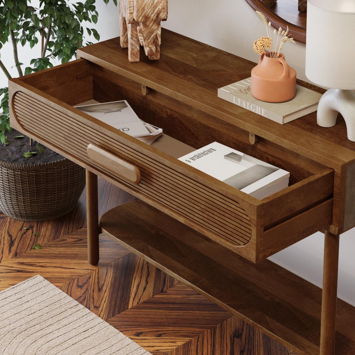 Khari Console Table, Dark Mango Wood Brown – image 2