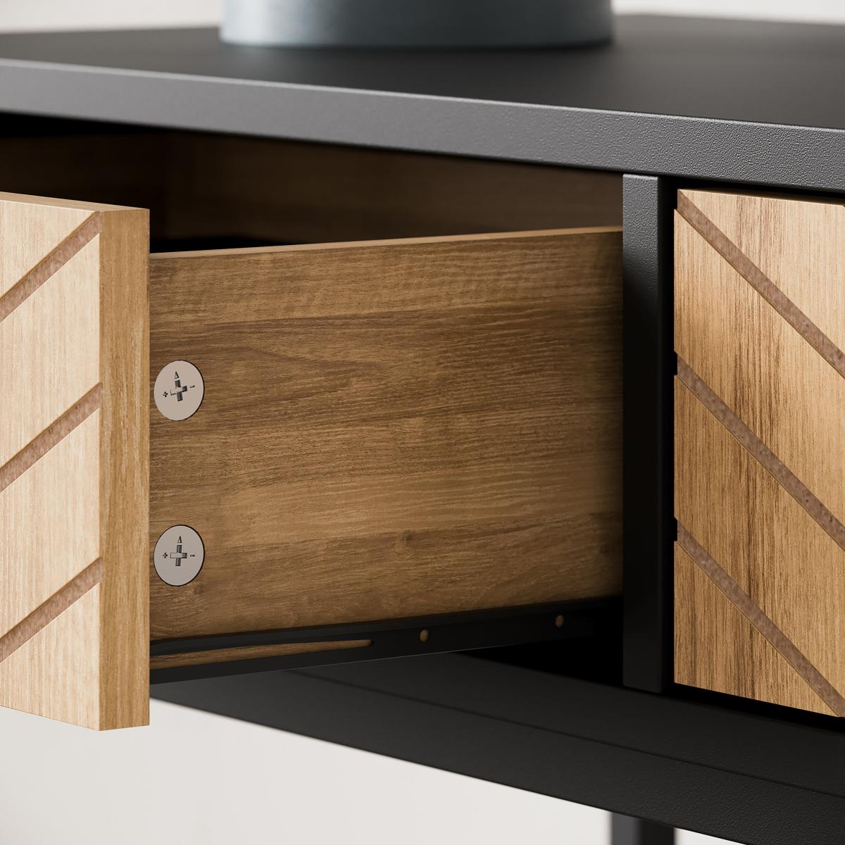 Nixon 2 Drawer Console Table Black – image 4
