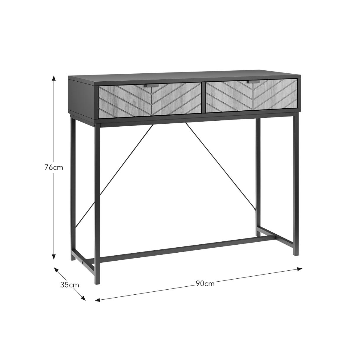Nixon 2 Drawer Console Table Black – image 7