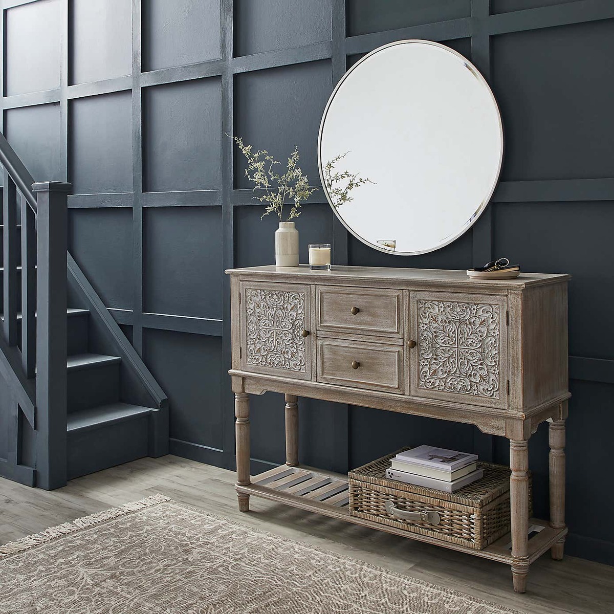 Lucille Carved Console Table Brown – image 3
