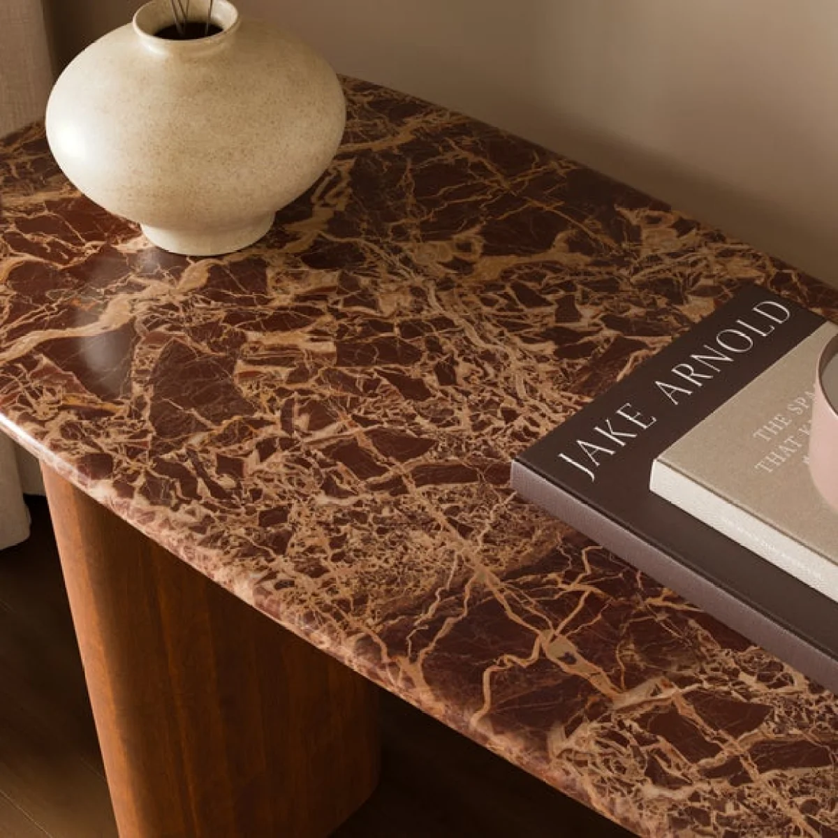 Pondus Console Table, Real Cherry Marble and Mango Wood – image 2