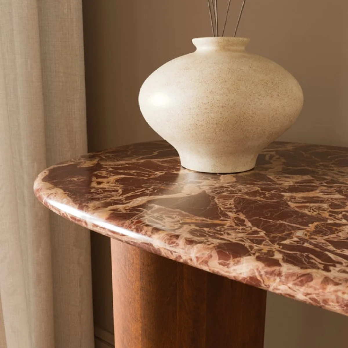 Pondus Console Table, Real Cherry Marble and Mango Wood – image 3