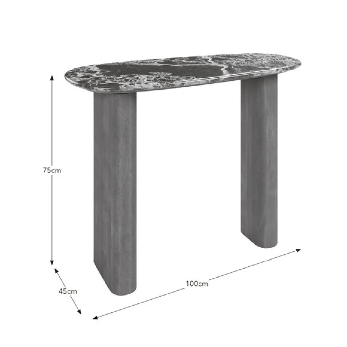 Pondus Console Table, Real Cherry Marble and Mango Wood – image 8