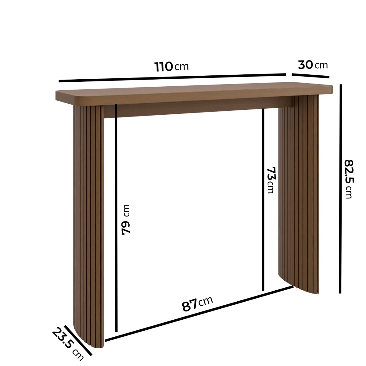 Slim & Narrow Walnut Finish Console Table - Jarel – image 2