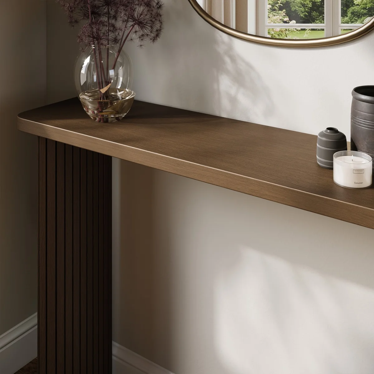 Slim & Narrow Walnut Finish Console Table - Jarel – image 5