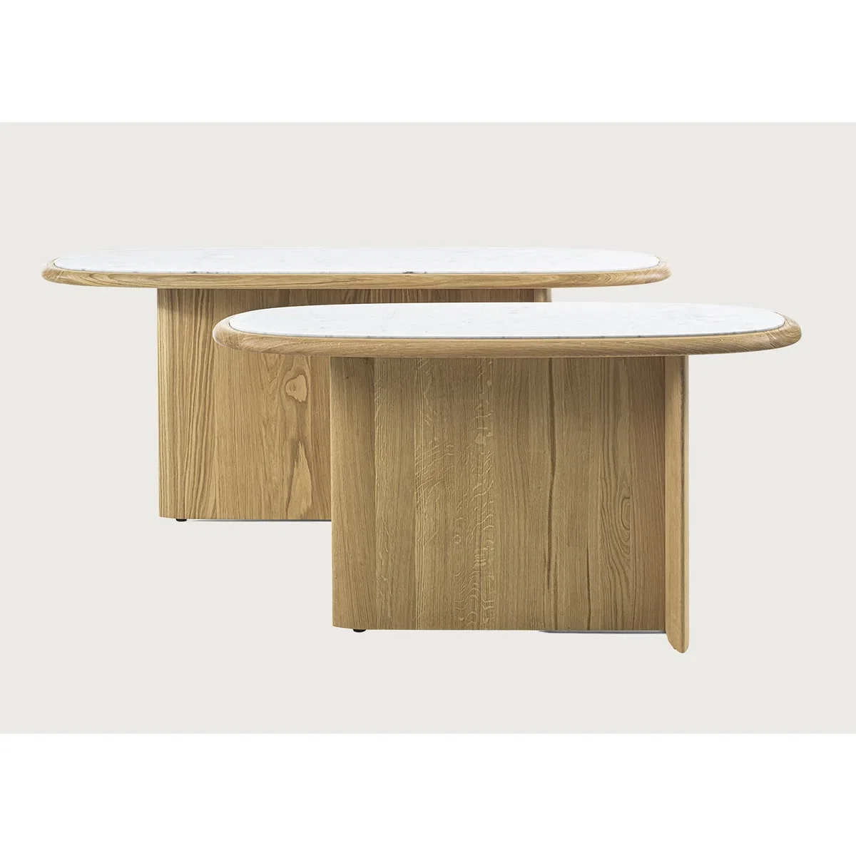 Heal's Suiseki Console Table Oak Carrara Marble – image 5
