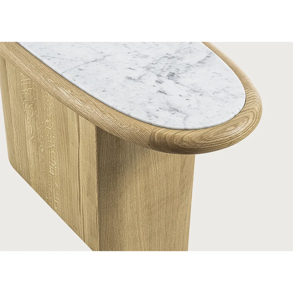 Heal's Suiseki Console Table Oak Carrara Marble – image 6