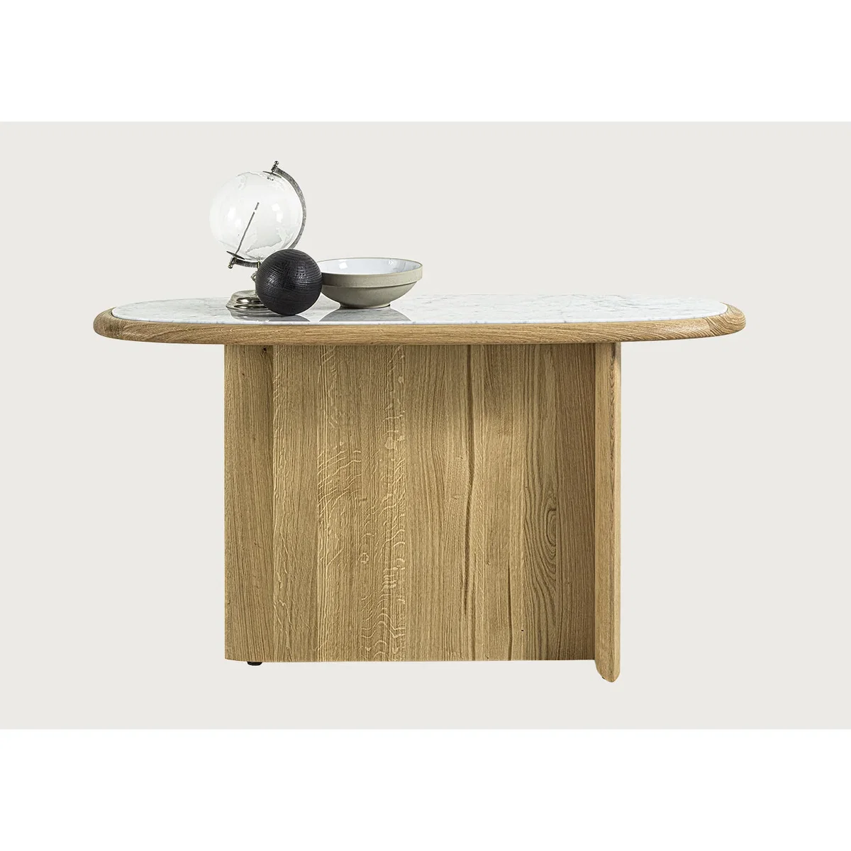 Heal's Suiseki Console Table Oak Carrara Marble – image 7