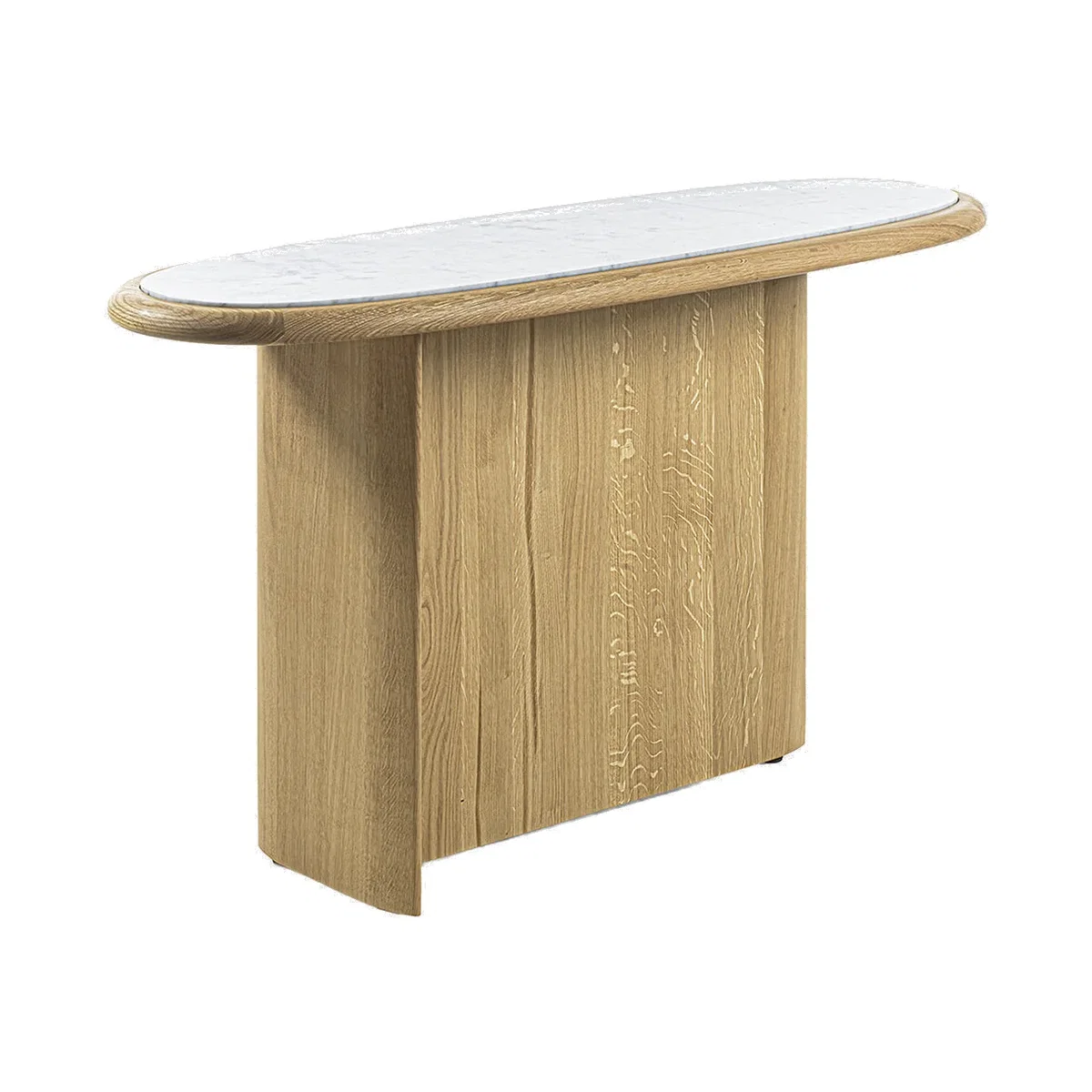 Heal's Suiseki Console Table Oak Carrara Marble – image 1