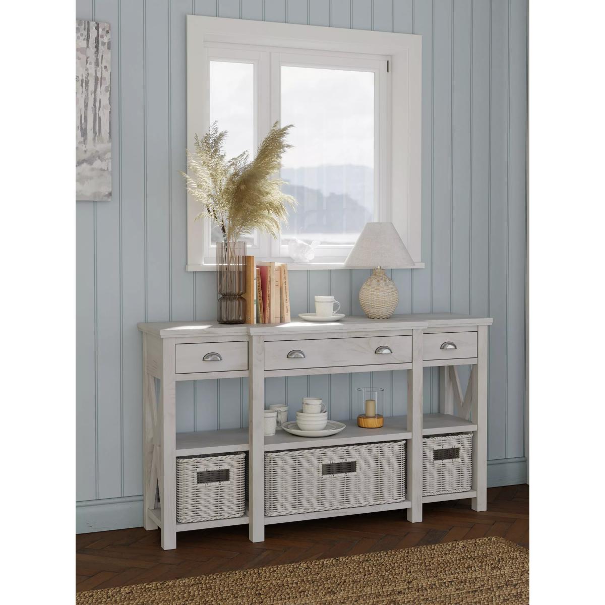 Laura Ashley Alderbury 3 Drawer Console Table, White – image 4