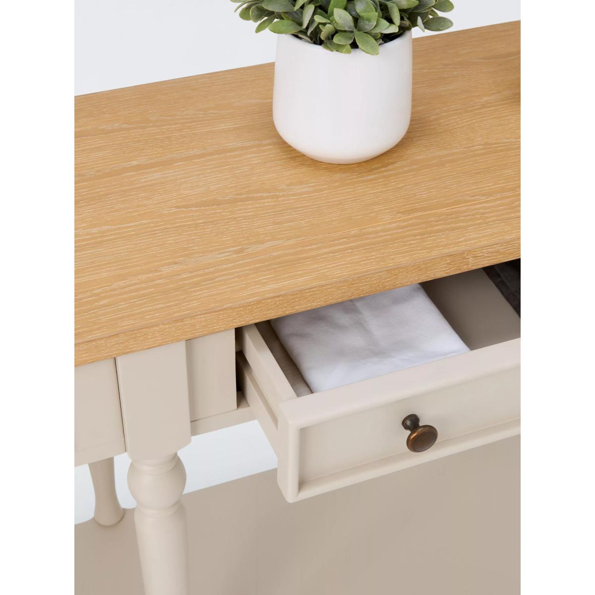 John Lewis Foxmoor Large Console Table, FSC-Certified, Oak & White – image 3