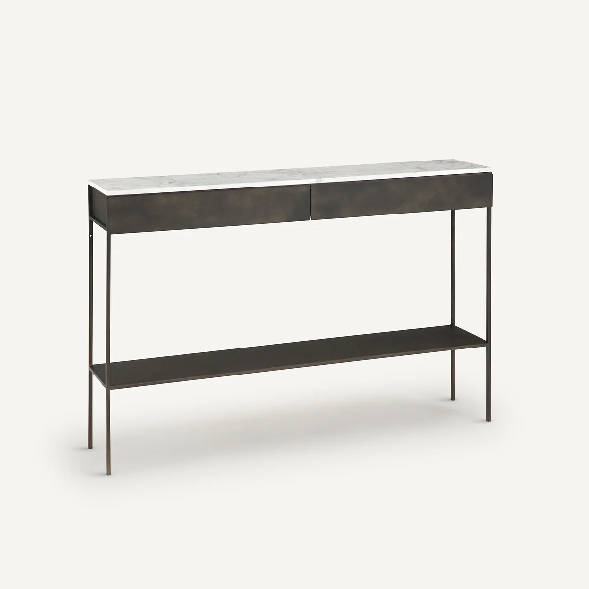 Fébée White Marble Metal Console Table – image 2