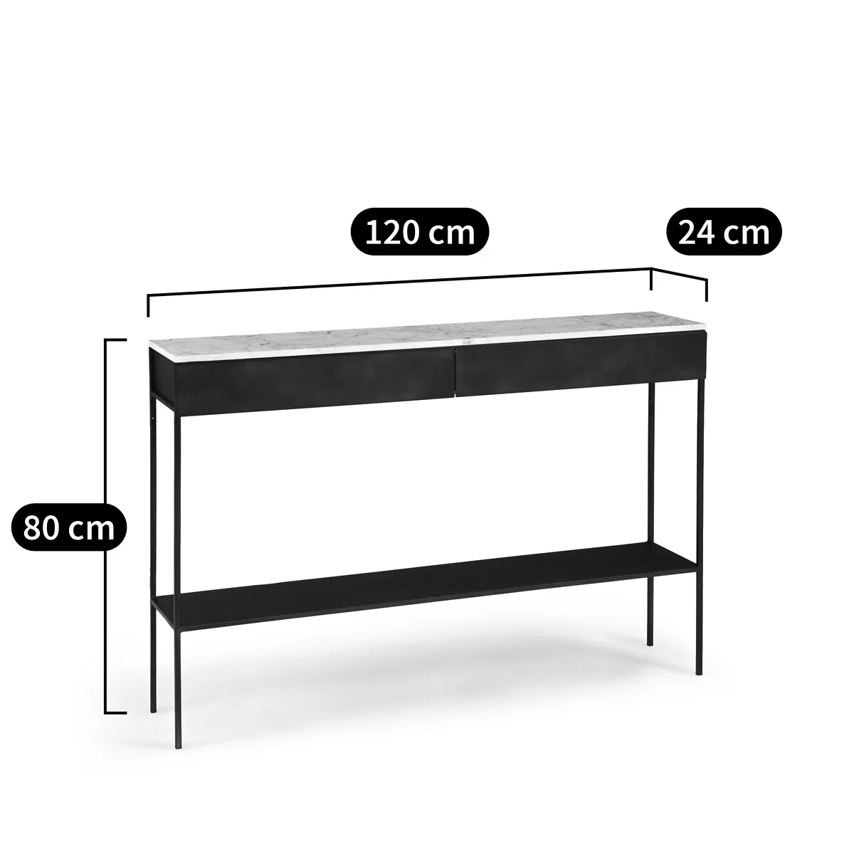Fébée White Marble Metal Console Table – image 6