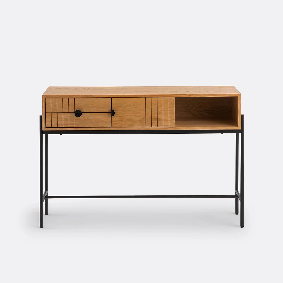 Clara Oak Veneer Console Table with Storage – image 3