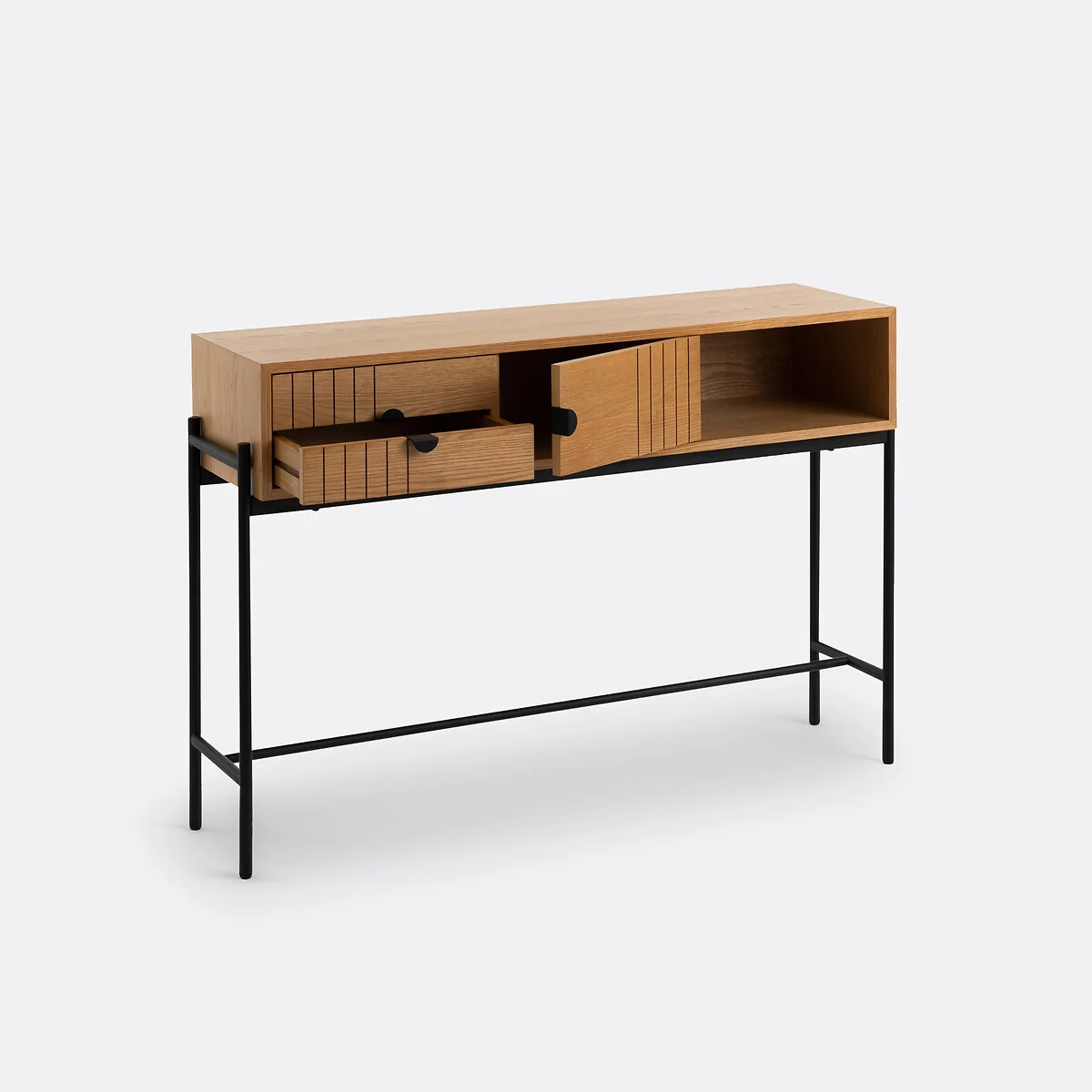 Clara Oak Veneer Console Table with Storage – image 4