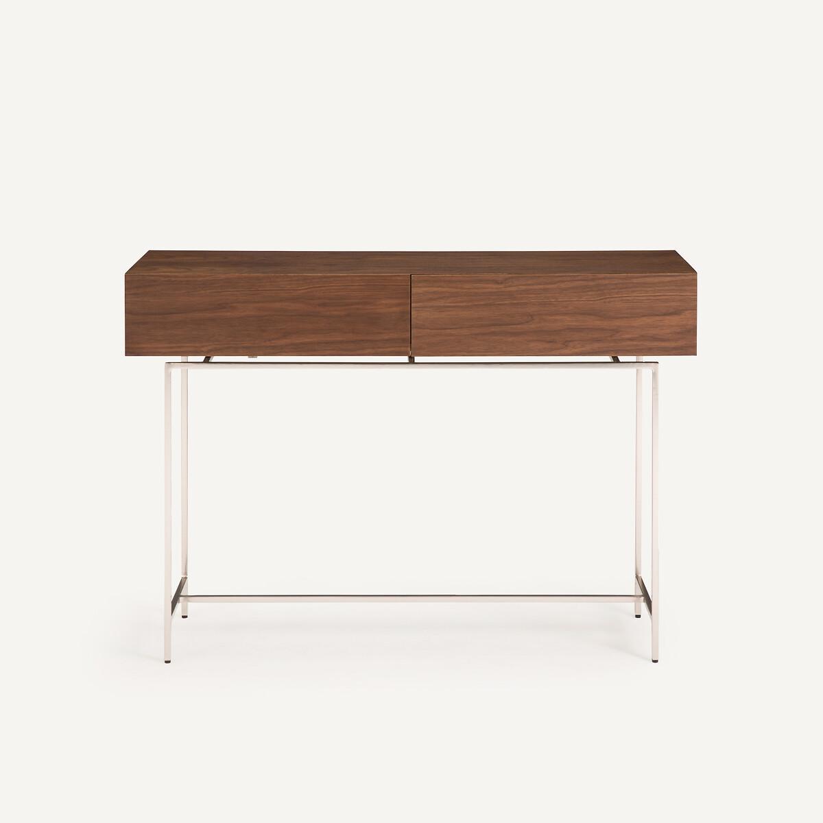 Oreko 2-Drawer Walnut Console Table – image 4