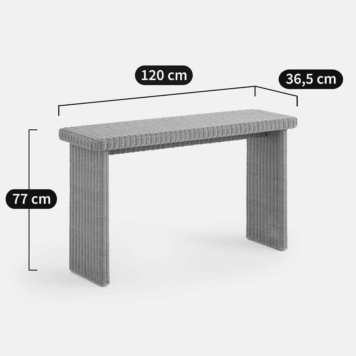 Nilo Rattan Console Table, Width 120cm – image 8
