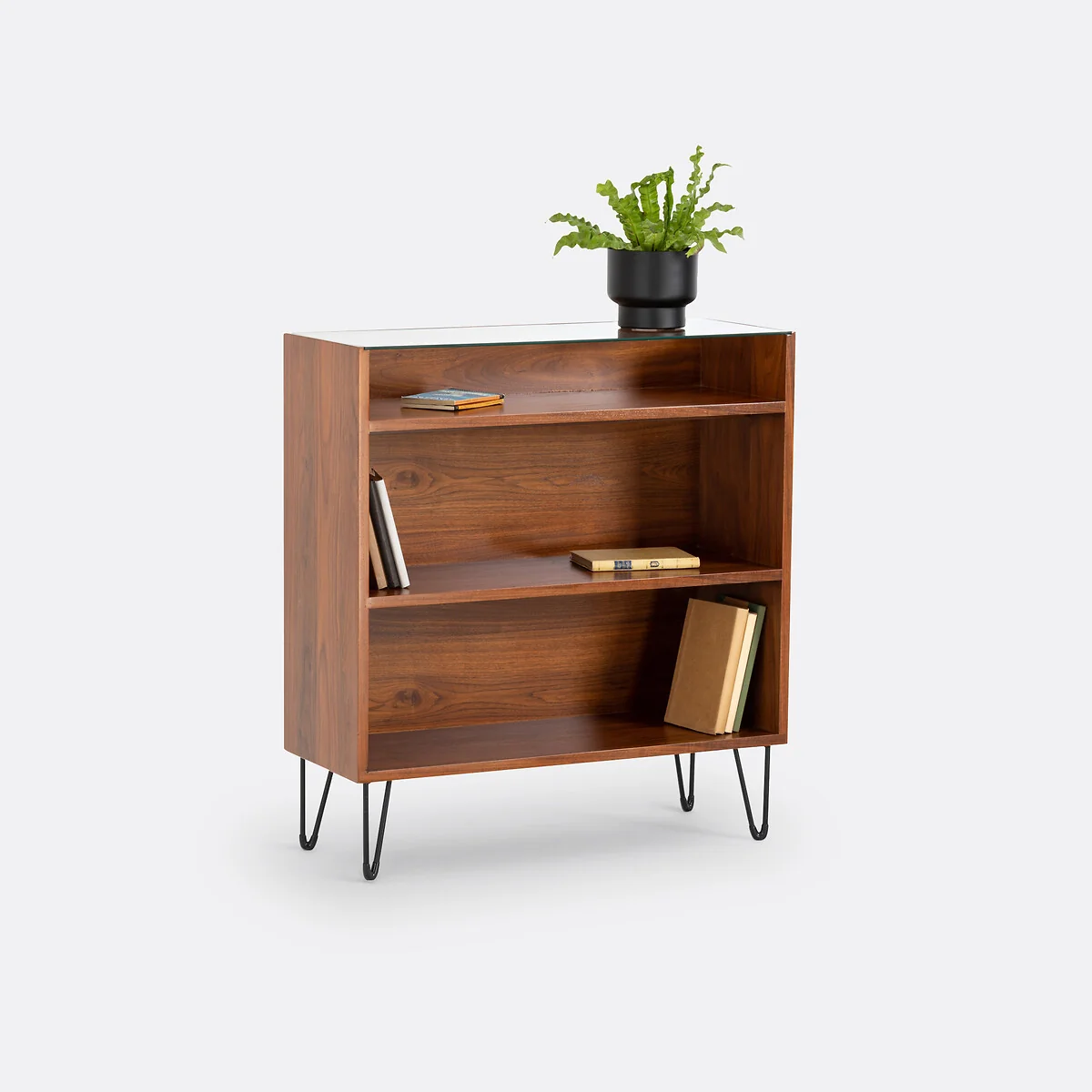 Watford Vintage Console Table with Shelving, Walnut Veneer – image 3