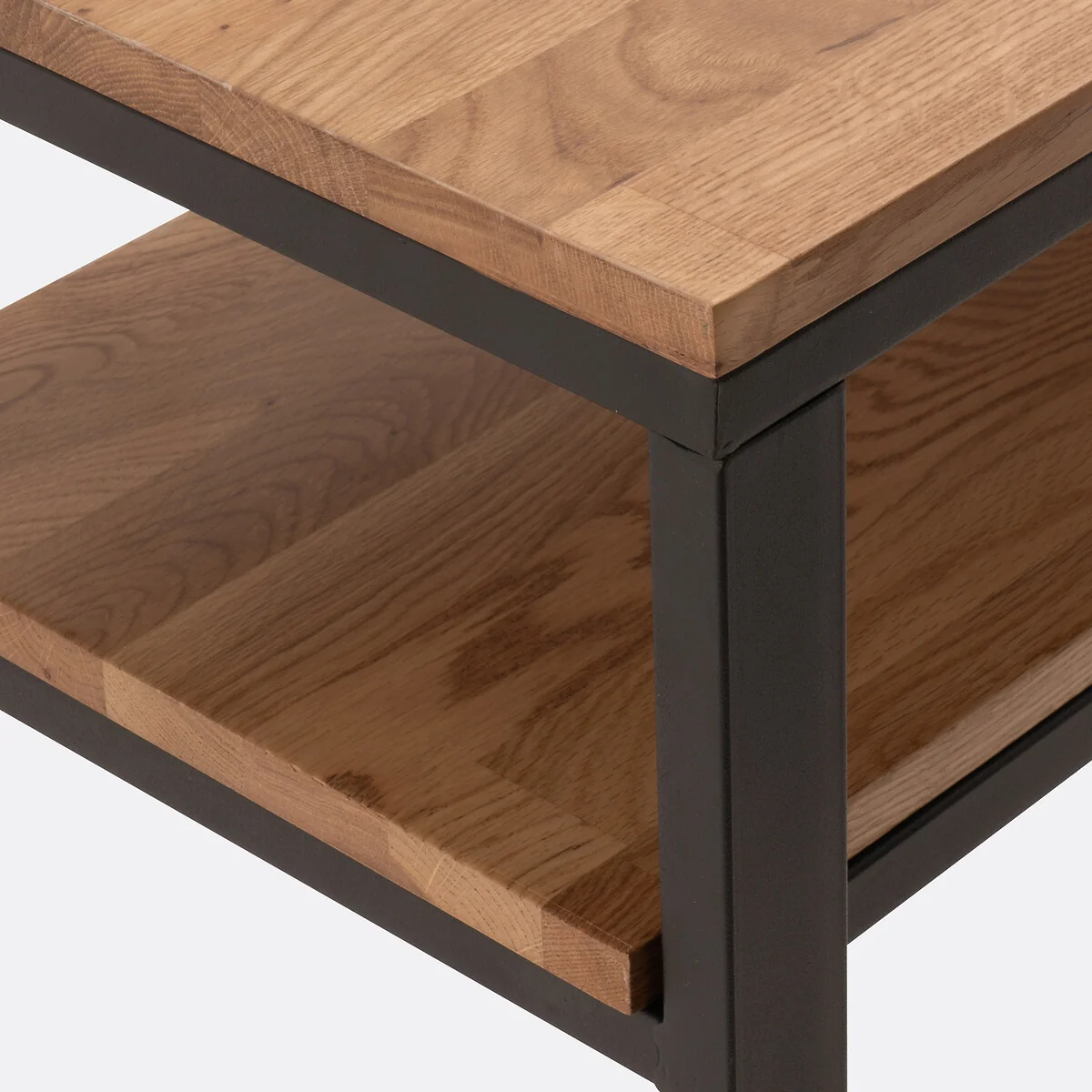 Hiba 2-Tier Console Table in Solid Oak and Steel – image 5