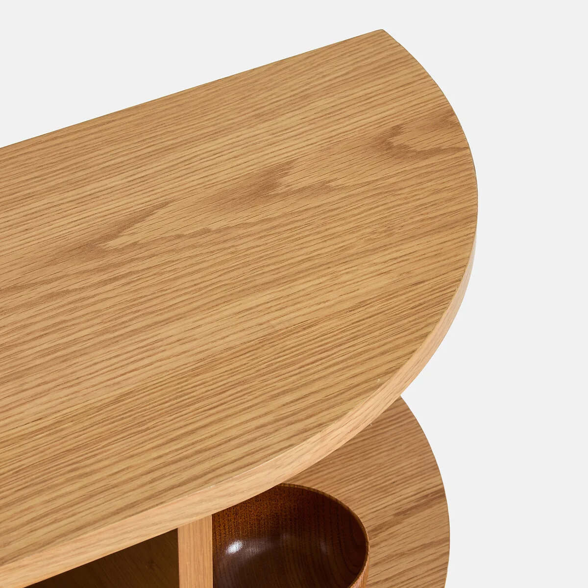 Maddy Oak Veneer Console Table with 1 Flap Door and 8 Compartments – image 3