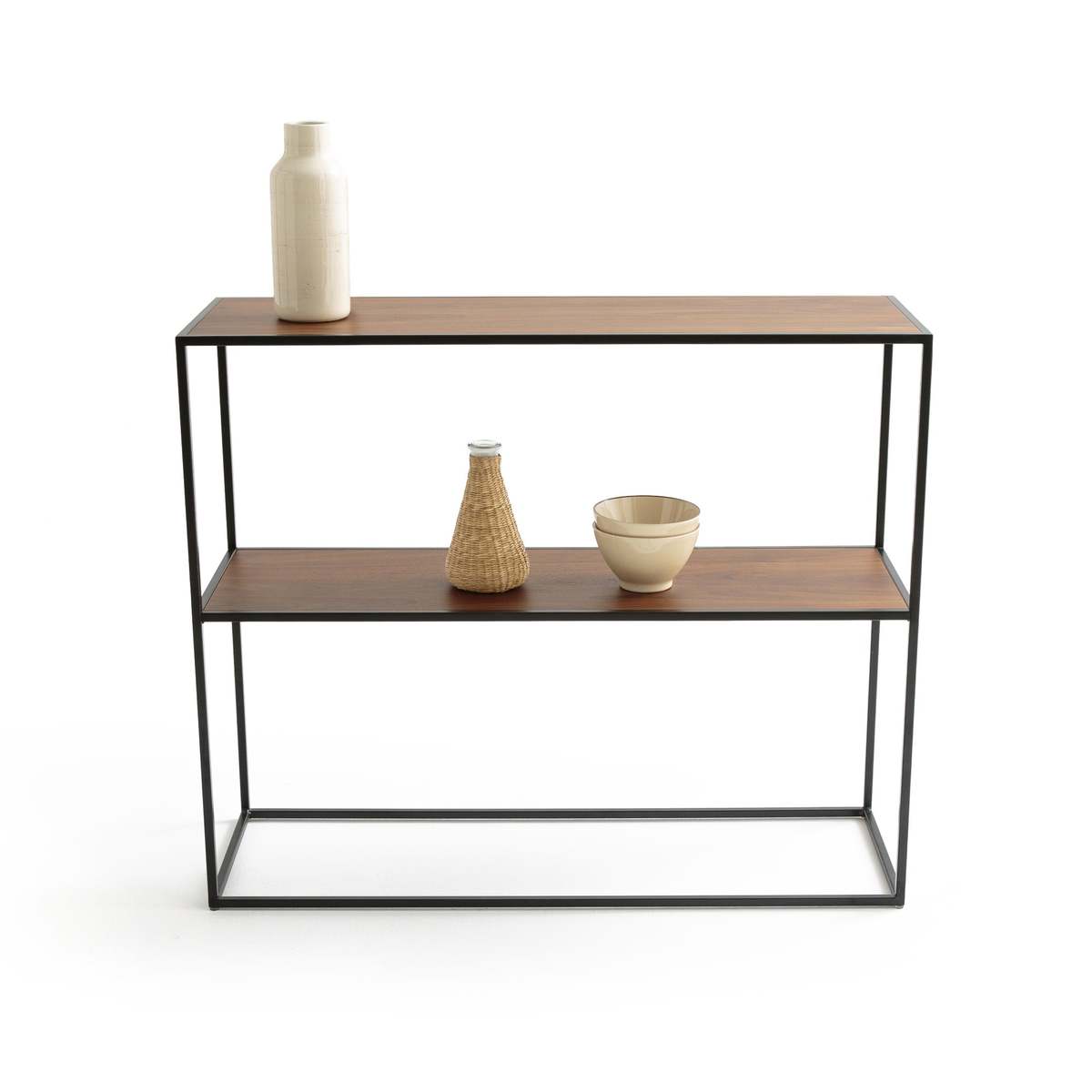 Walnut Double Console Shelf Unit – image 2