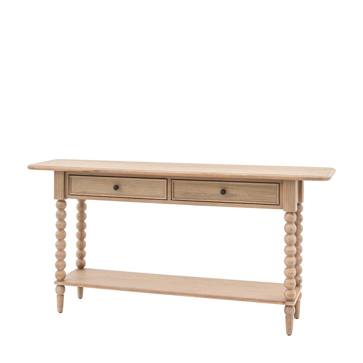 Ames Oak Console Table with Pompom Legs – image 3