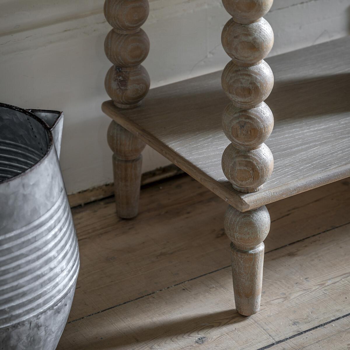 Ames Oak Console Table with Pompom Legs – image 7