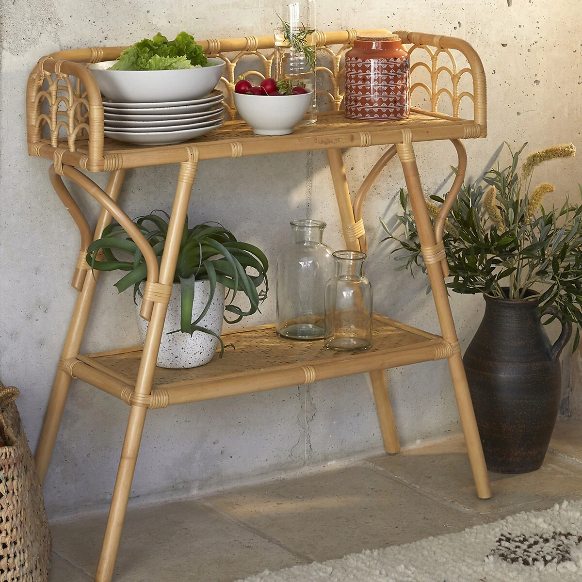 Malu Vintage Console Table in Rattan Cane – image 2