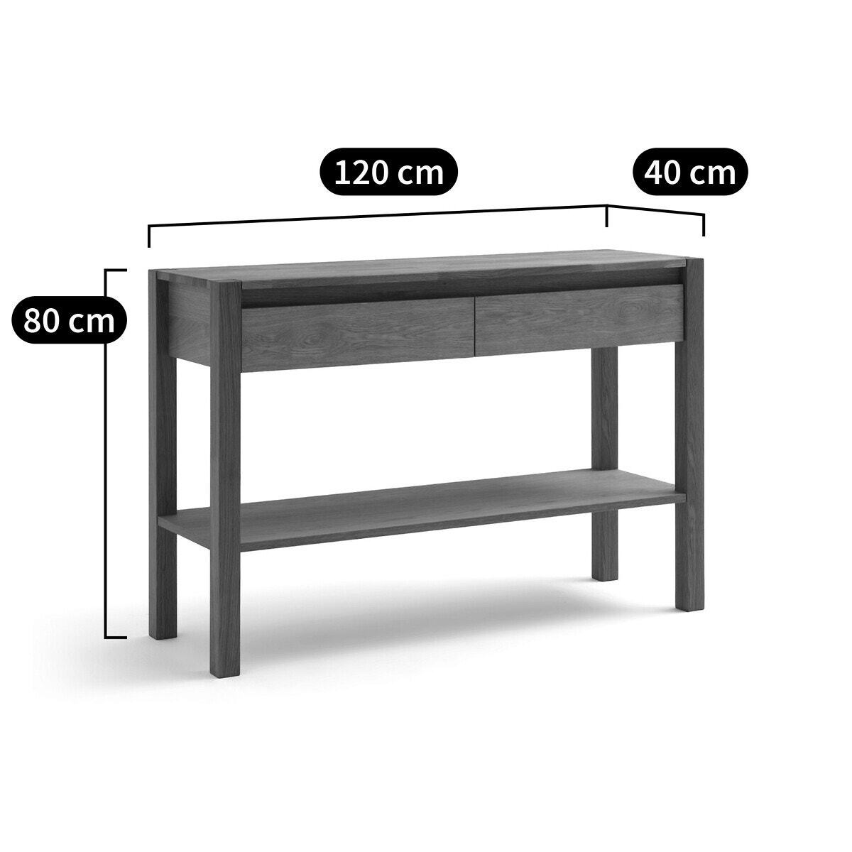 Adelita Oak Console Table with 2 Drawers – image 3