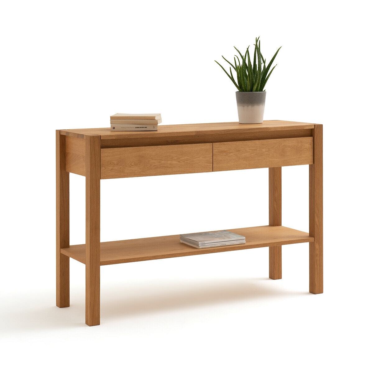 Adelita Oak Console Table with 2 Drawers – image 4