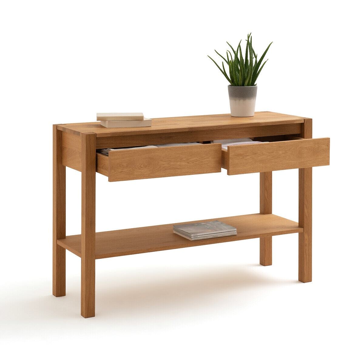 Adelita Oak Console Table with 2 Drawers – image 5