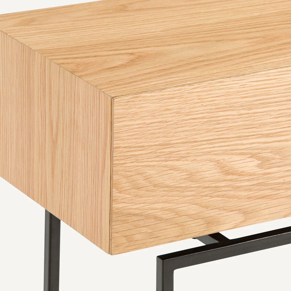 Oreko Console Table in Oak Veneer, 2 Drawers – image 5