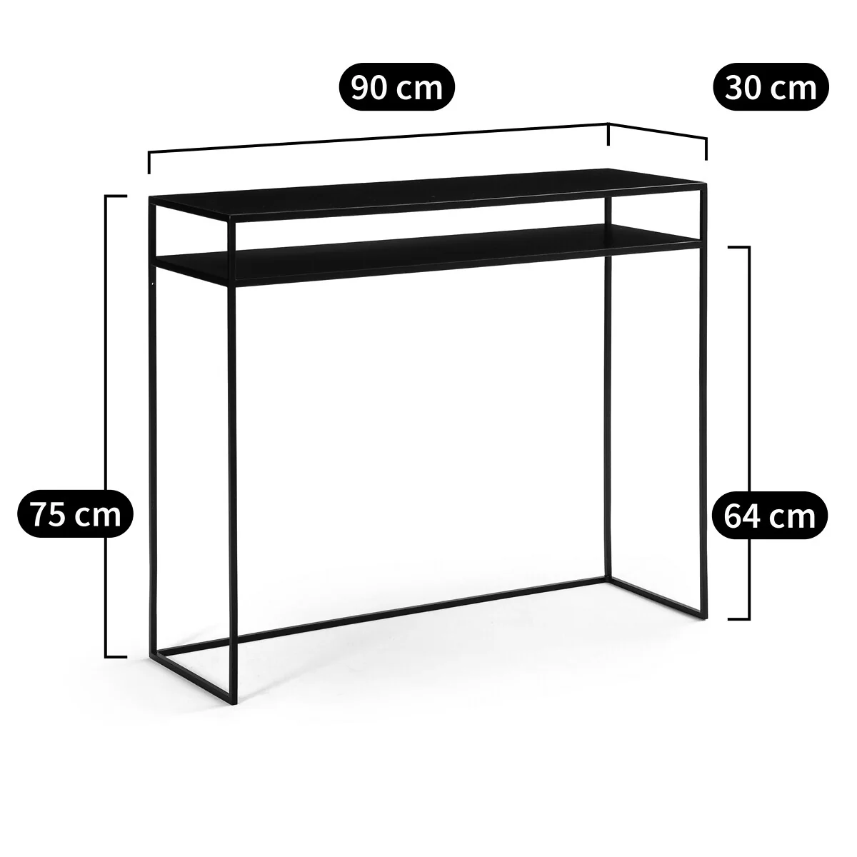 Miva Steel Two-Tier Console Table – image 4