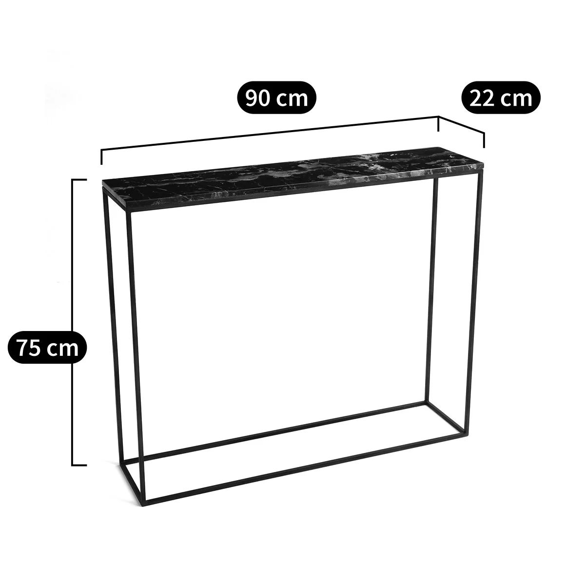Ambrette L90cm Amber Marble & Metal Console Table – image 3