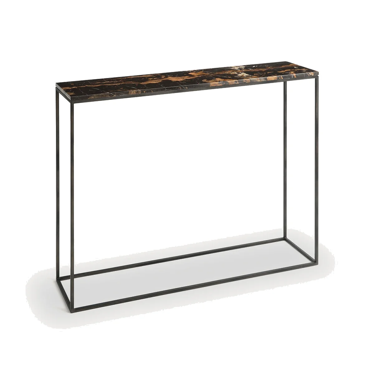 Ambrette L90cm Amber Marble & Metal Console Table – image 1