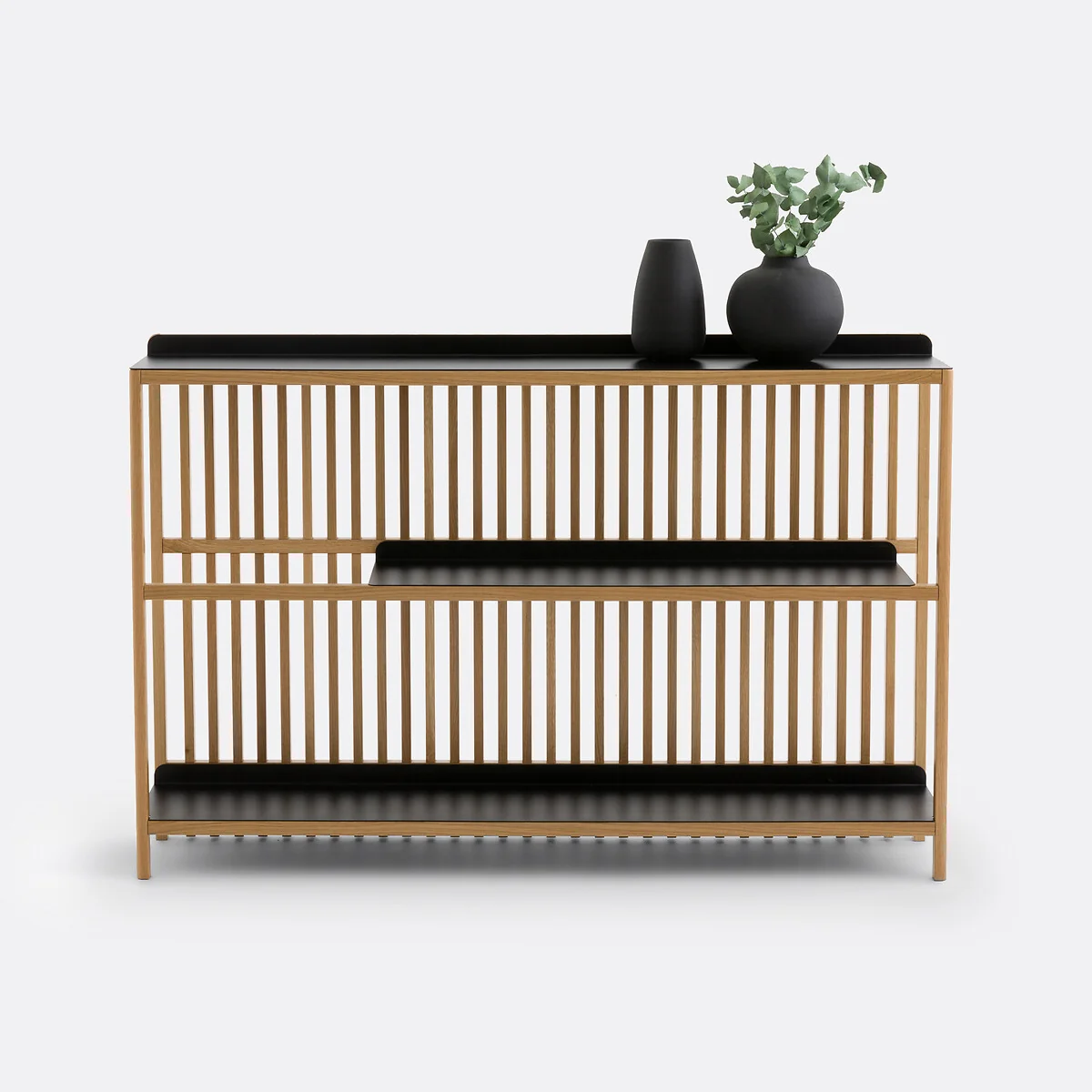 Jac Solid Oak & Metal Slatted Console Table – image 3