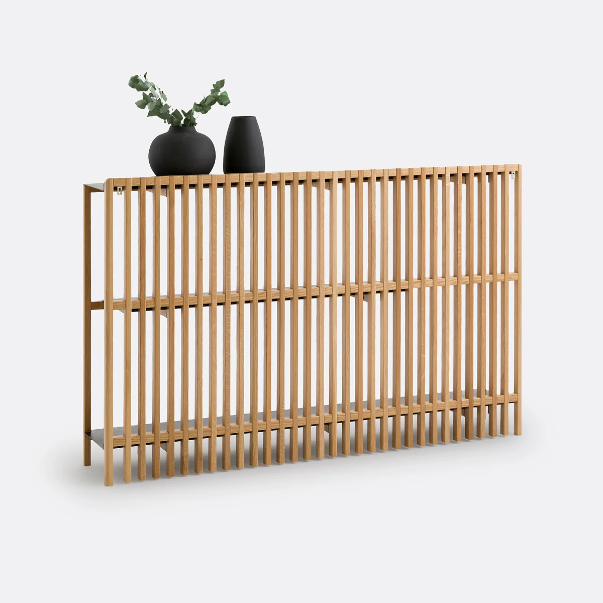 Jac Solid Oak & Metal Slatted Console Table – image 4